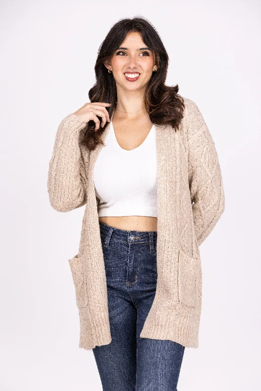 Fashion And Simplicity Northern Chill Women's Relaxed Everyday Cable Knit Cardigan