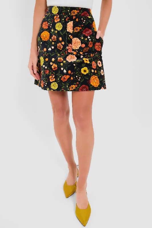 Hooded design Botticelli Velvet Short Skirt