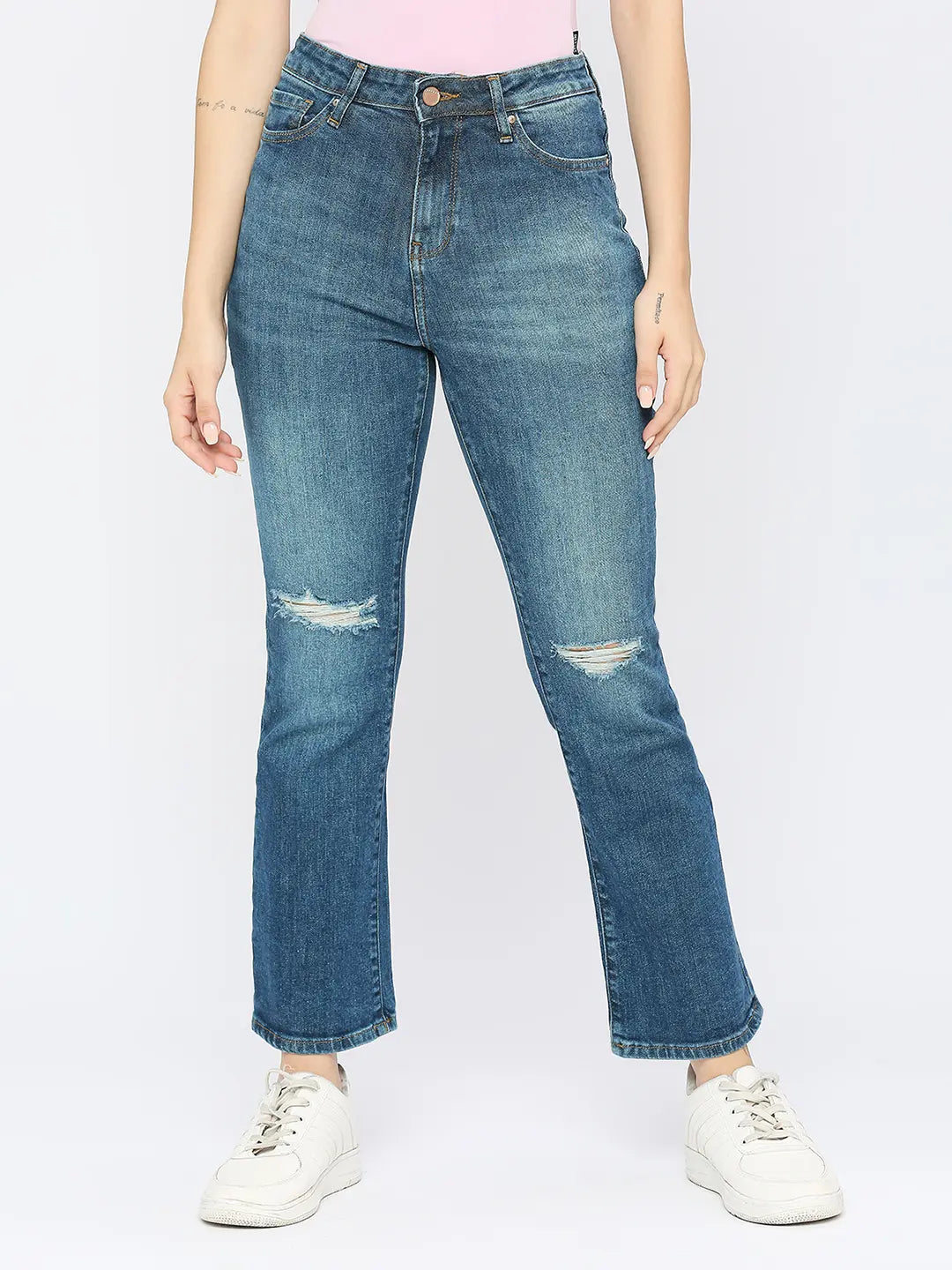 European And American Style Spykar Women Dark Blue Lycra Bootcut Fit - Clean Look High Rise Jeans-(Elissa) European And American Style Spykar Women Dark Blue Lycra Bootcut Fit - Clean Look High Rise Jeans-(Elissa)