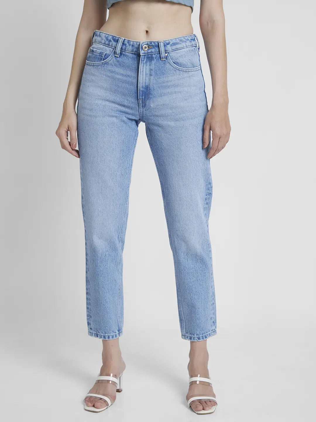 Luxury Customization Spykar Women Light Blue Cotton Mom Fit Ankle Length Clean Look Jeans -(Amora) Luxury Customization Spykar Women Light Blue Cotton Mom Fit Ankle Length Clean Look Jeans -(Amora)