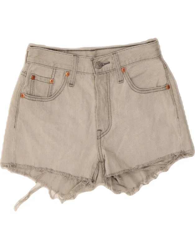 Elegant Wear LEVI'S Womens 501 Denim Shorts W23 2XS Grey Cotton