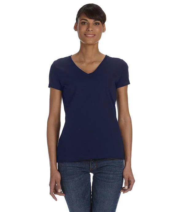 Soft Looks L39VR - Fruit of the Loom Ladies HD Cotton™ V-Neck T-Shirt | J Navy