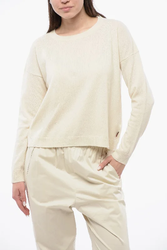 Fashionable And Versatile Woolrich Crew Neck Cashmere Blend Sweater