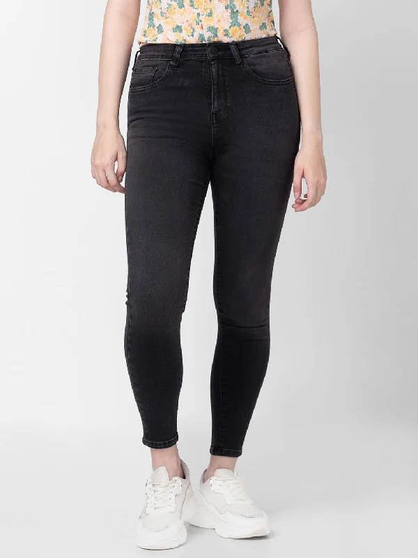 Bright Colors Spykar Women Black Cotton Super Skinny Ankle Length Jeans (Alexa)
