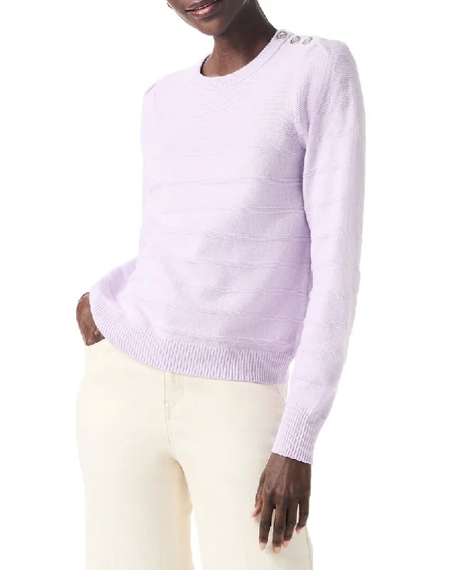 Dressing Tips NIC+ZOE Button Shoulder Cashmere-Blend Sweater