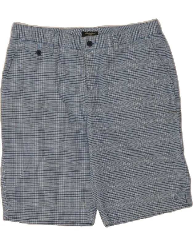 Warm Comfort EDDIE BAUER Womens Mercer Fit Chino Shorts US 8 Medium W32  Blue Check