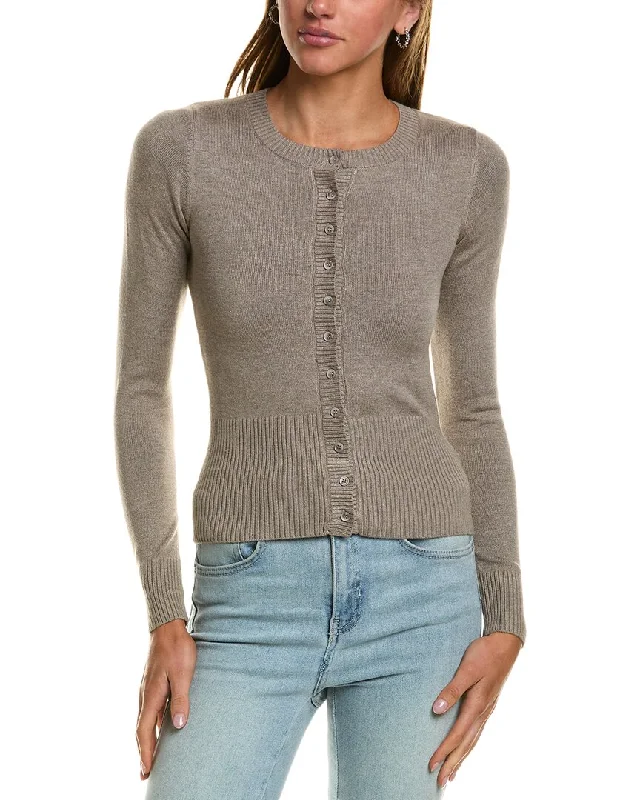 Hooded design Vintage Havana Slim Fit Knit Button Cardigan