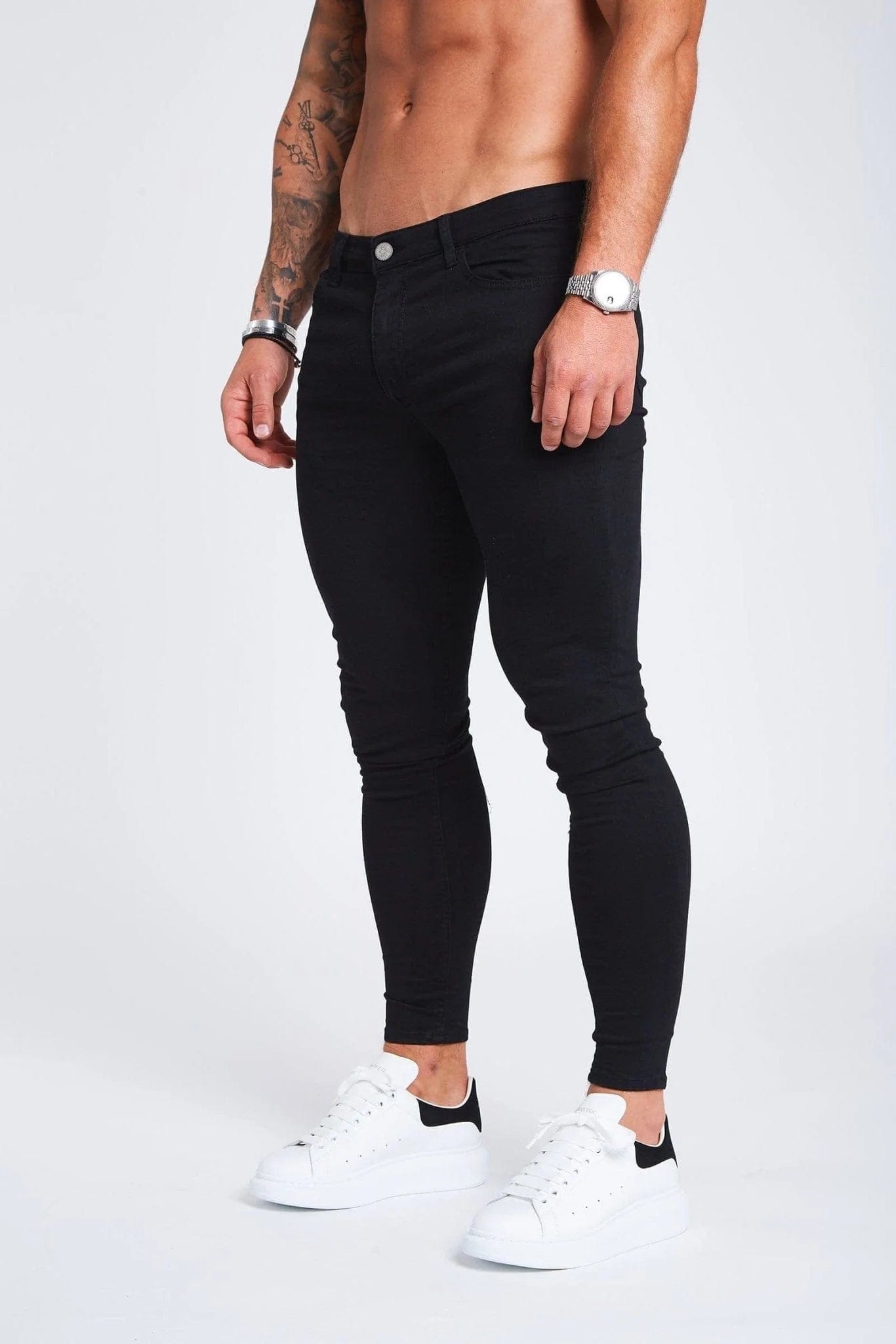 Fashion Classic SKINNY FIT JEANS NON RIPPED - BLACK