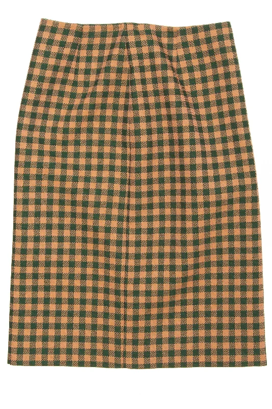 Fashion Expert Prada - Brand New Pink and Green Plaid Skirt - IT 40