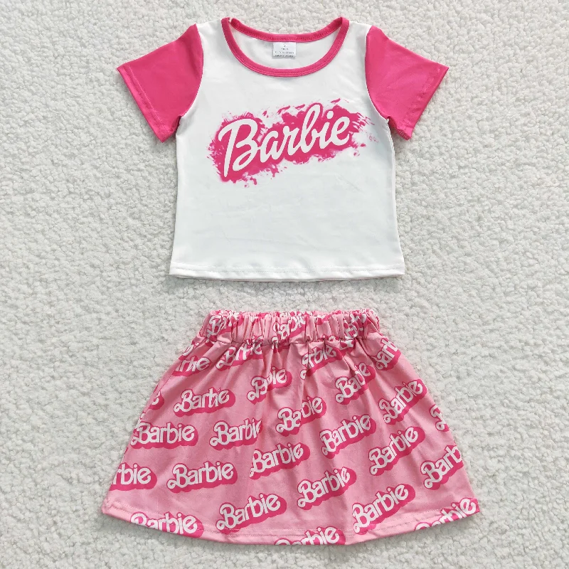 Basic Version girls tops barbie skirts sets GSD0294