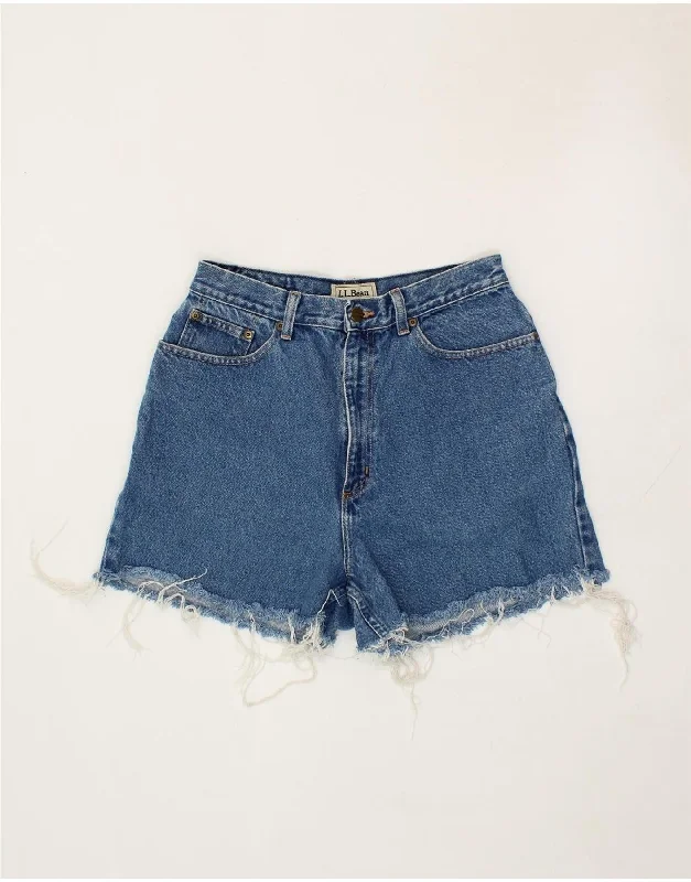 Bright Colors L.L.BEAN Womens Tall Original Fit Denim Shorts US 12 Large W30  Blue