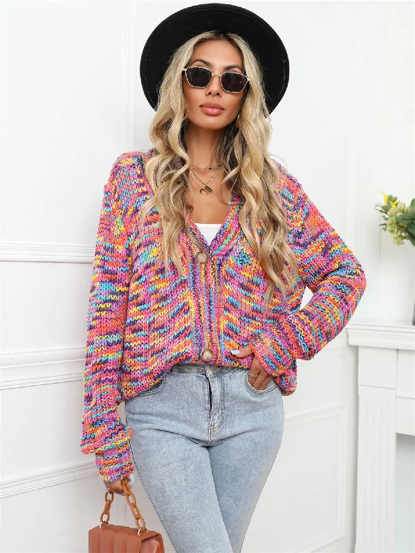 Nightclub Style V-Neck Long Sleeve Cardigan
