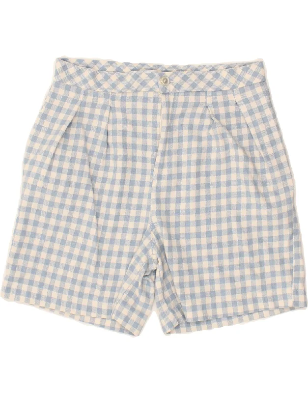 Weekend Style VINTAGE Womens Pegged Chino Shorts Large W32 Blue Gingham Cotton