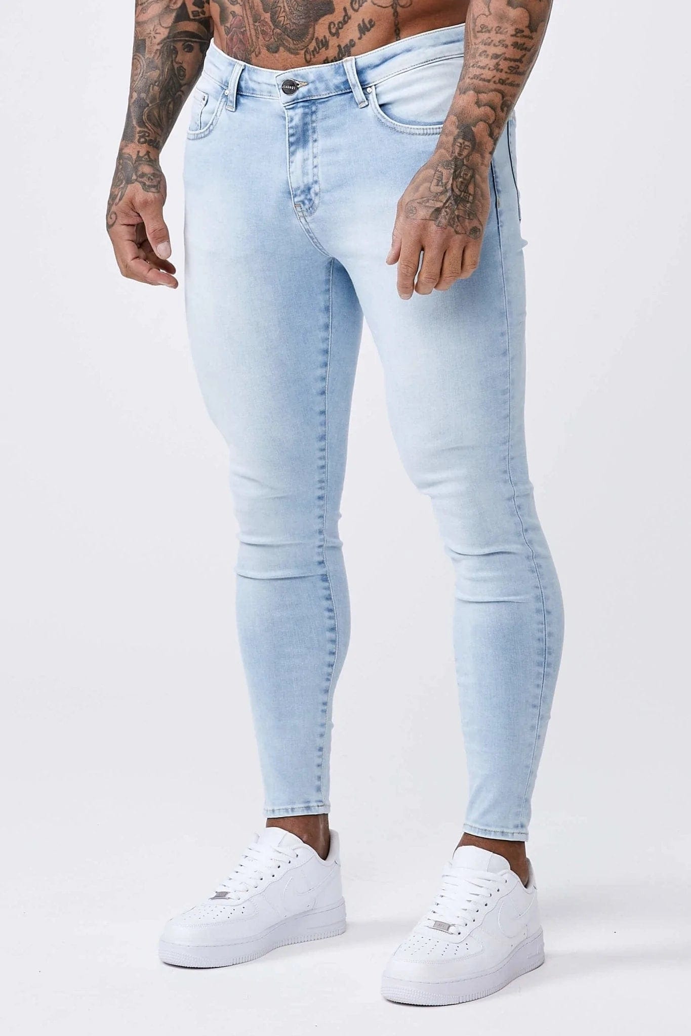 Cozy Vibes SKINNY FIT JEANS - PALE BLUE WASH