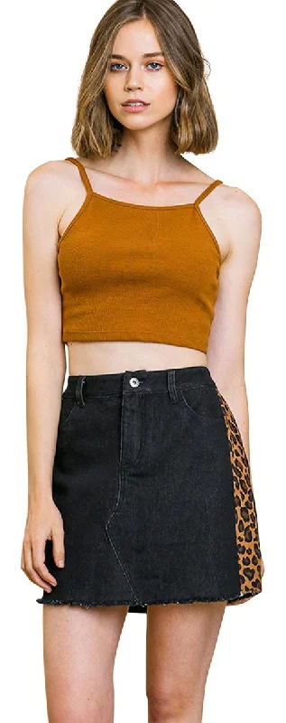 Fashionable In The Times Animal Print Side Panel Stretch Mini Skirt