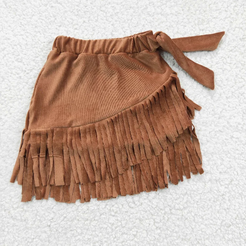 Free And Comfortable Brown Flannel Skirt