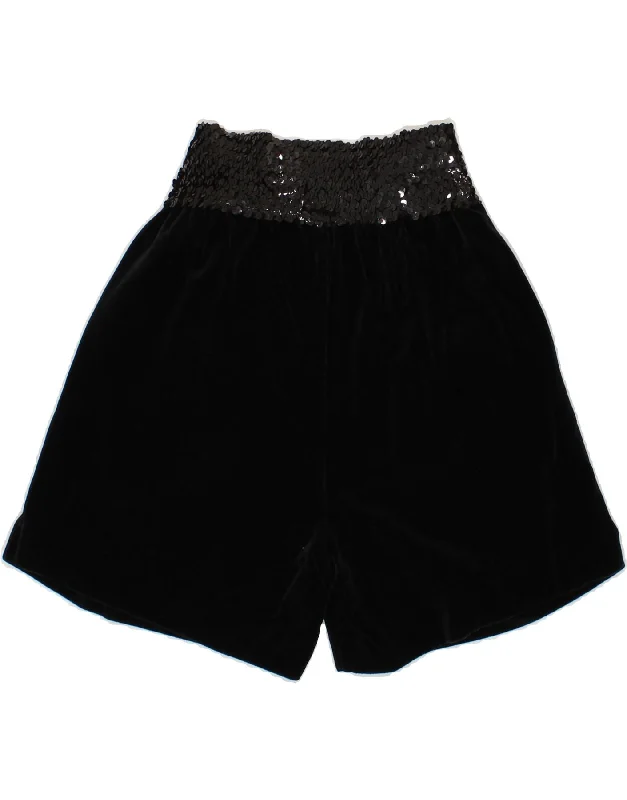 Comfortable And Simple VINTAGE Womens Wide Leg Casual Shorts W28 Medium  Black