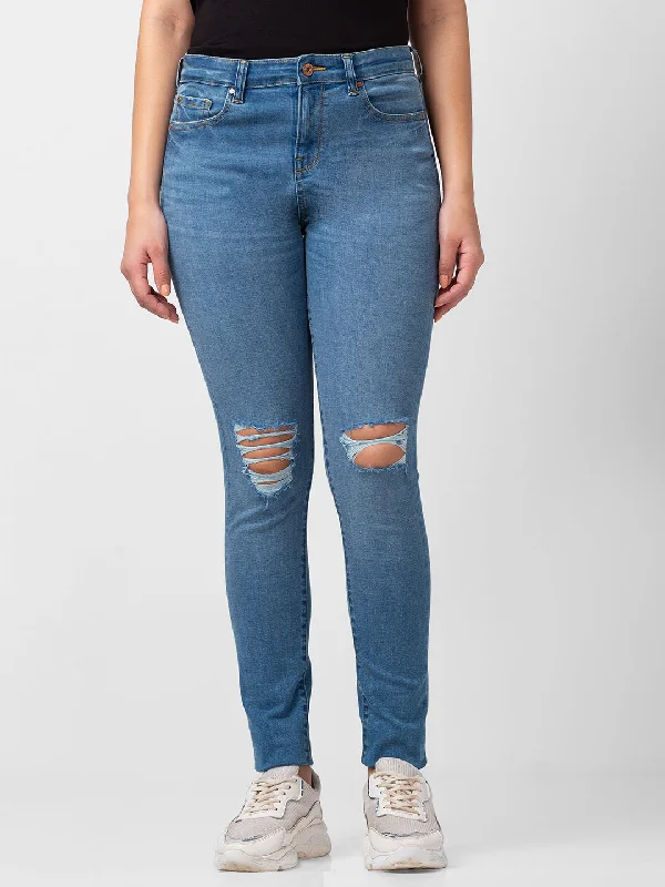 Luxe Comfort Spykar Women Mid Blue Lycra Skinny Fit Regular Length Jeans (Adora)