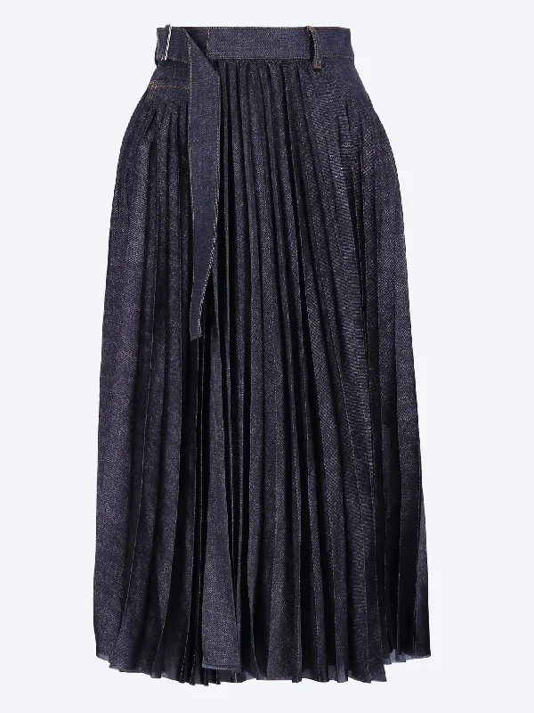 Moisture wicking Denim mix skirt