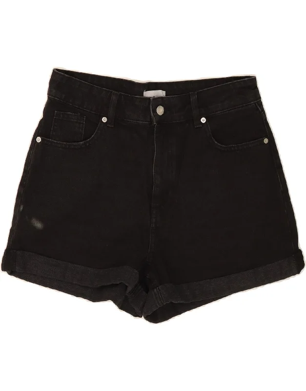 Elegant Temperament H&M Womens Denim Shorts EU 42 Large W32  Black