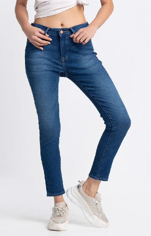 Simple Design Spykar Women Mid Blue Cotton Skinny Regular Length Jeans (Adora)