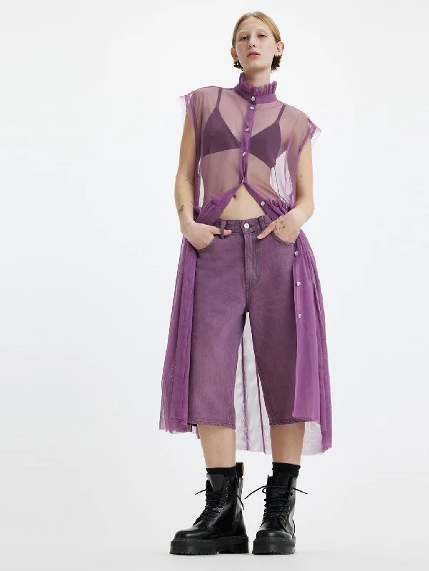 Preview New Products Women's High Neck Net A-Line Sheer Midi Dress