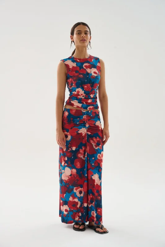 Single-shoulder Neck Design Liniers Anna Midi Skirt