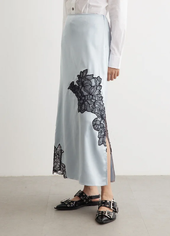 Stylish Ease Satin Lace Skirt
