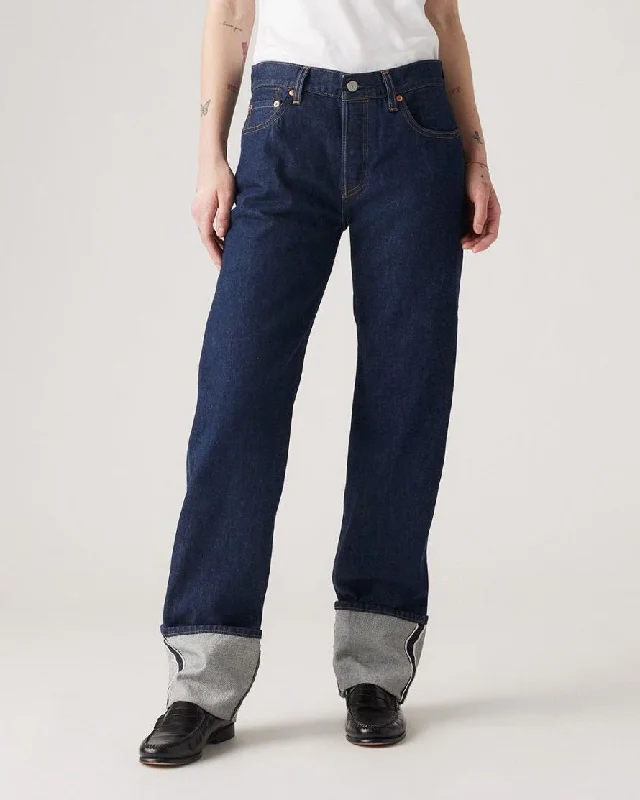Trends Levi's® Womens 501 90's Cuffed Relaxed Straight Fit Jeans - Rinsey Rinse Selvedge