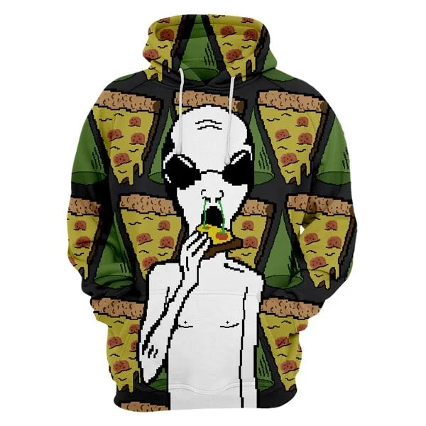 High-quality fabrics Alien & Pizza Hoodie