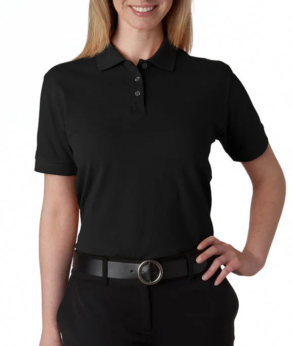 Versatile Items 8530 - UltraClub Ladies Classic Piqué Polo Shirt | Black