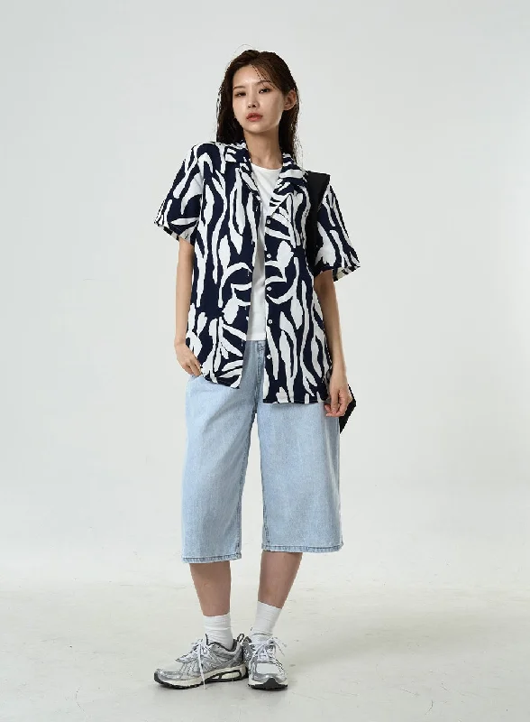 Free And Casual Basic Long Denim Shorts CU7