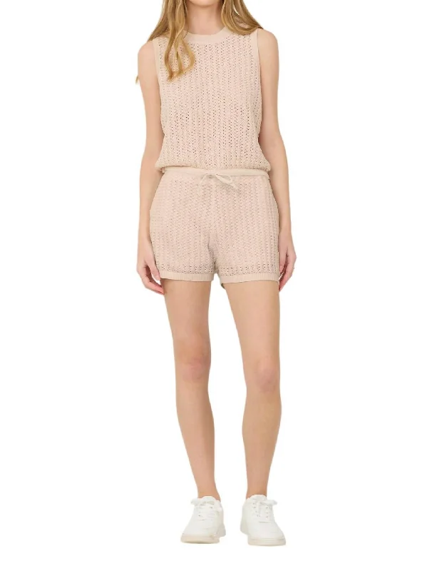 Comfortable And Cold-proof Bali Crochet Short In Beige