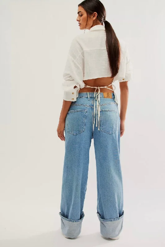 Hooded design Free People - We The Free Final Countdown Cuffed Low-Rise Jeans