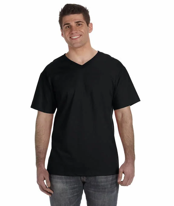 Relaxed Fashion 39VR - Fruit of the Loom Mens 100% Heavy Cotton HD® V-Neck T-Shirt | Black Relaxed Fashion 39VR - Fruit of the Loom Mens 100% Heavy Cotton HD® V-Neck T-Shirt | Black