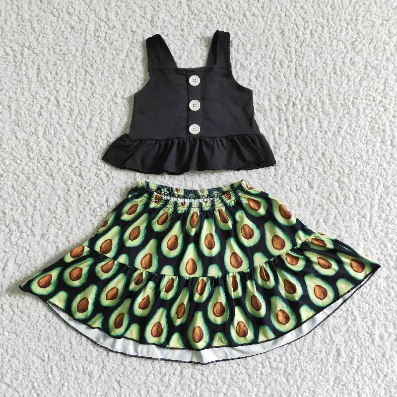 Casual Chic avocado skirts tops set