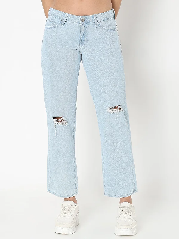Wandering freely Spykar Women Cotton Straight Fit High Rise Jeans