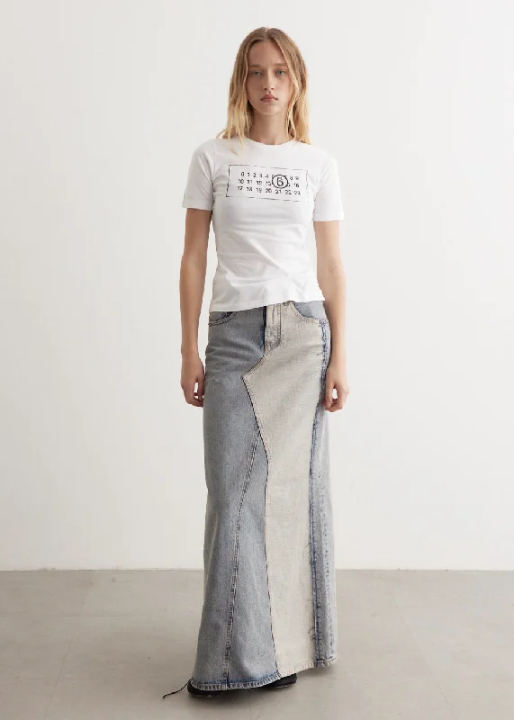 Comfortable and simple Long Denim Skirt