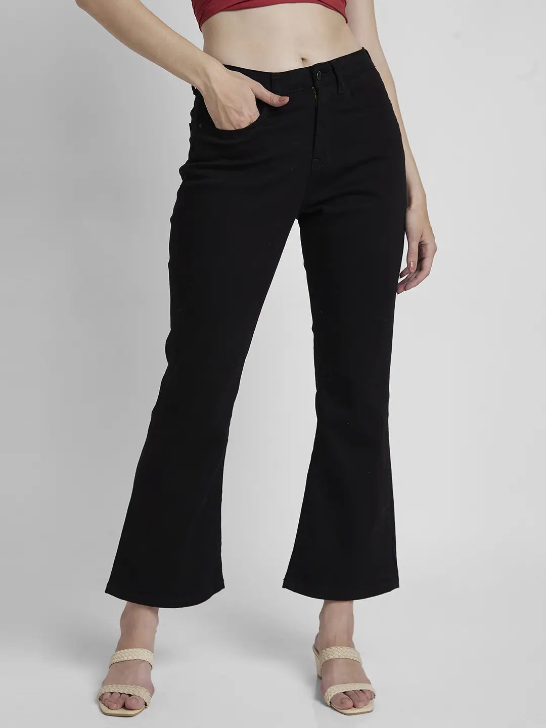 Simple And Comfortable Spykar Women Raw Black Lycra Bootcut Fit Ankle Length Clean Look Jeans -(Elissa) Simple And Comfortable Spykar Women Raw Black Lycra Bootcut Fit Ankle Length Clean Look Jeans -(Elissa)