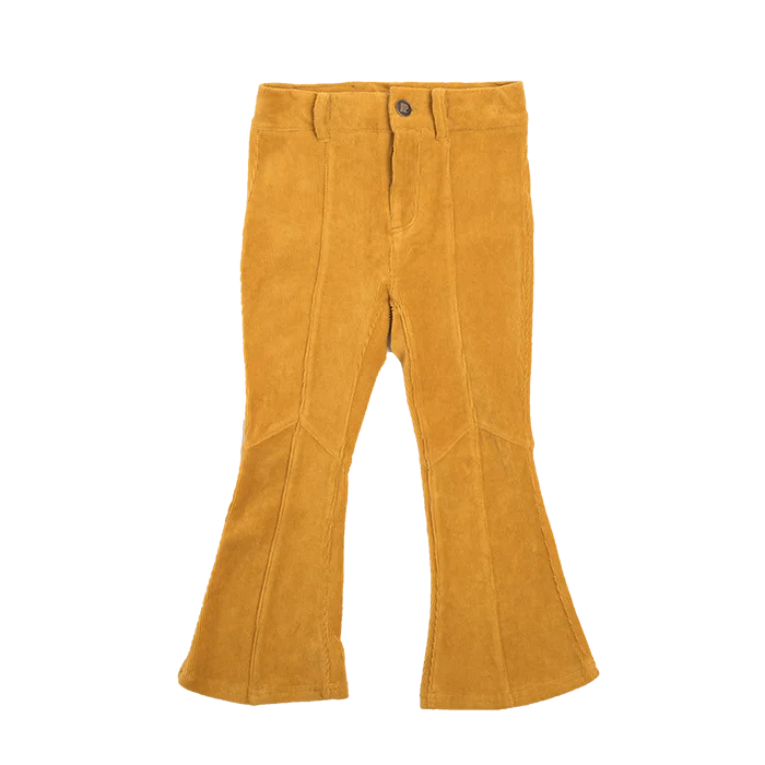 Comfortable Outfits Rock Your Baby Corduroy Flare Jeans - Mustard