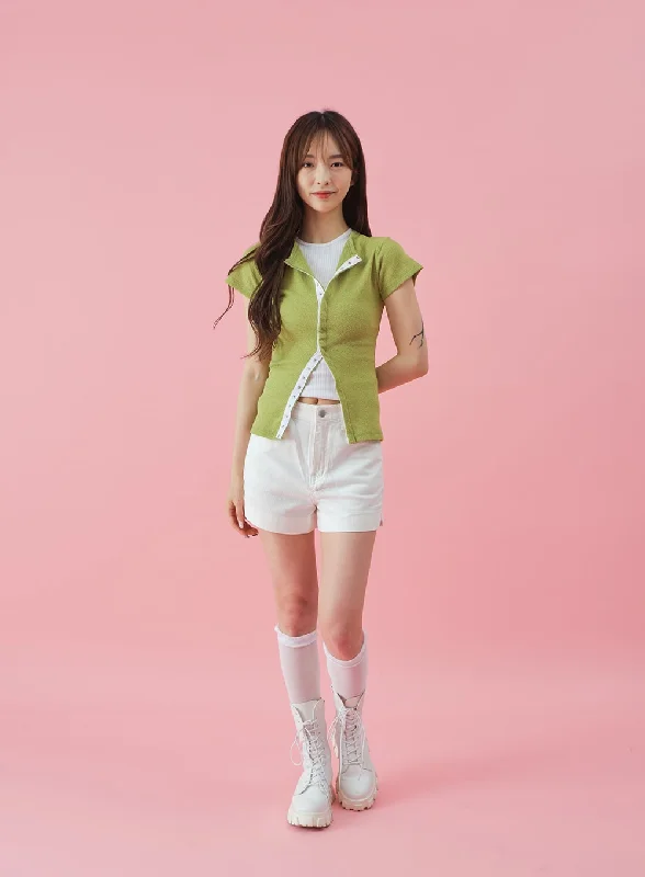 Celebrity Picks Linen Slit Shorts BY24