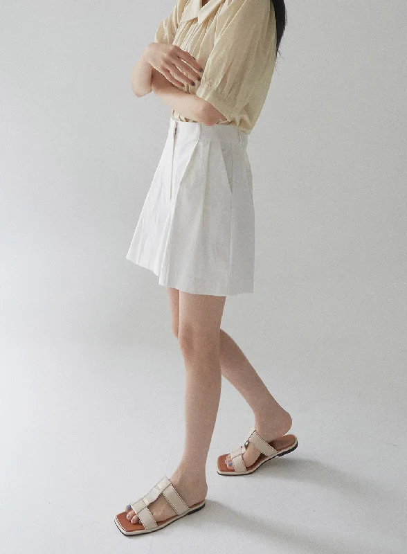 Luxury Classic Cotton Pintuck Half Pants