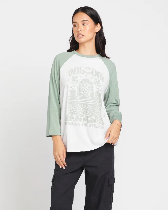 Sports Casual Style Pitch It To Me Long Sleeve Tee - Sea Glass