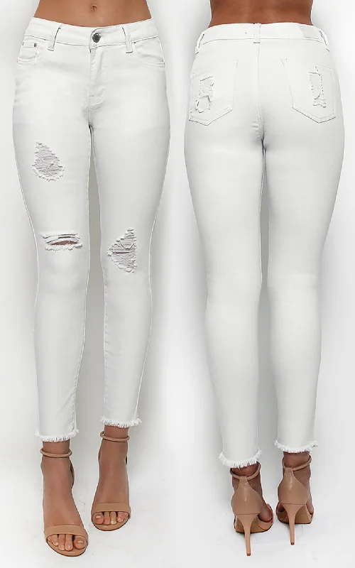 Street Fashion Residence Jeans - White