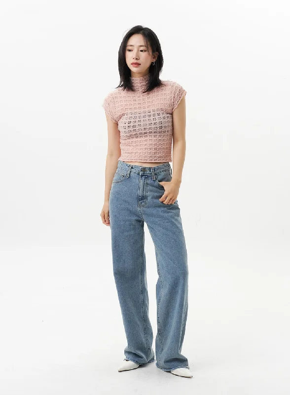 Street Fashion Style Straight Leg Jeans OL312