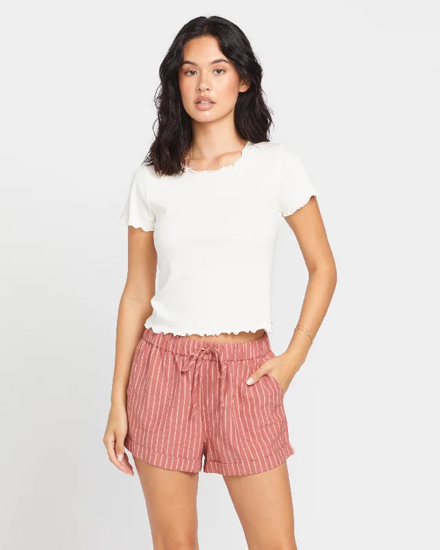 Classic Retro Sunday Strut Shorts - Mauve Rose