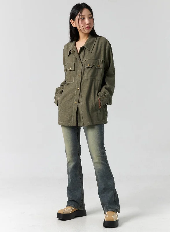 Customized Version Spandex Washed Bootcut Jeans CS308