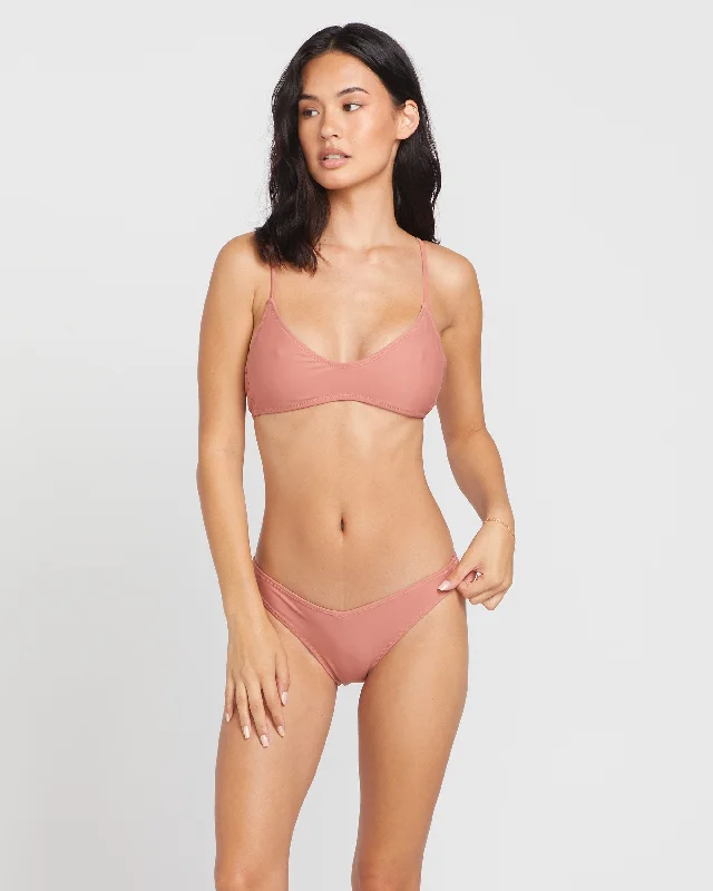 Mid-length Style Simply Solid Crop Top - Mauve Rose