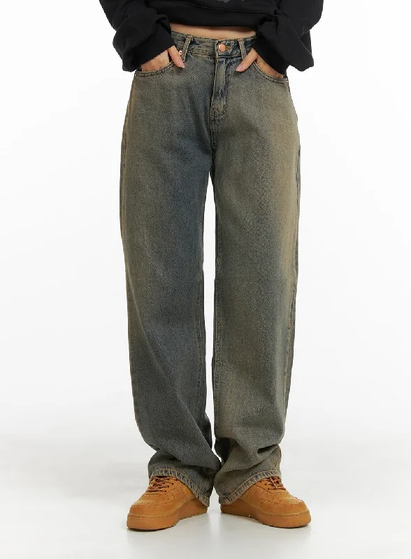 Retro Literary Style Urban Chic Straight Jeans CM419