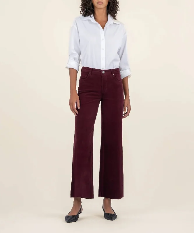 Windbreaker fashion Meg Corduroy Wide Leg Jeans In Dark Plum